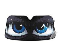 Parasole per parabrezza auto, con occhi azzurri, pieghevole, protegge dai raggi UV, protezione dal calore, 139,7 x 70,1 cm