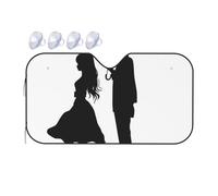 Parasole per parabrezza auto con silhouette di anime Lovers 2025 parasole pieghevole per auto divertente parasole per parabrezza anteriore per interni automobilistici protezione solare piccola