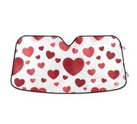 Parasole per parabrezza auto, con stampa a cuore, per proteggere dai raggi UV e dal calore, mantiene fresco il tuo veicolo, 140 x 60 cm