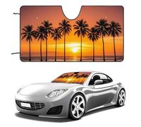 Parasole per parabrezza auto con tramonto tropicale, per mantenere fresco l'interno dell'auto, 139,7 x 76,2 cm, parasole pieghevole per finestrino anteriore, scudo termico per SUV, camion, blocca i