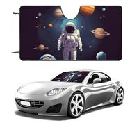 Parasole per parabrezza auto, motivo: astronauta, sistema solare, pianeti, mantiene fresco l'interno dell'auto, 129,5 x 71,1 cm, parasole pieghevole per finestrino anteriore, scudo termico per SUV