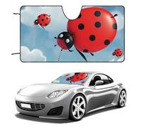 Parasole per parabrezza auto, motivo: coccinella e nuvola, mantiene fresco l'interno dell'auto, 129,5 x 71,1 cm, parasole pieghevole per finestrino anteriore, scudo termico per SUV, camion, blocca i