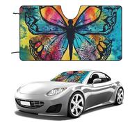 Parasole per parabrezza auto, motivo: farfalla, tie-dye, mantiene fresco l'interno dell'auto, 129,5 x 71,1 cm, parasole pieghevole per finestrino anteriore, scudo termico per SUV, camion, blocca i
