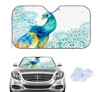 Parasole per parabrezza auto, motivo pavone, colore acquarello, copertura per parabrezza per l'inverno, accessori per auto, regalo per nuovi conducenti, protezione antivento, per SUV, furgoni (135 x