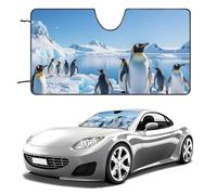 Parasole per parabrezza auto, motivo: pinguino antartide ghiaccio, mantiene fresco l'interno dell'auto, 129,5 x 71,1 cm, parasole pieghevole per finestrino anteriore, scudo termico per SUV, camion