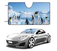 Parasole per parabrezza auto, motivo: pinguino antartide ghiaccio, mantiene fresco l'interno dell'auto, 139,7 x 76,2 cm, parasole pieghevole per finestrino anteriore, scudo termico per SUV, camion