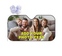 Parasole per parabrezza auto personalizzato, Trasforma la Tua Foto/Testo in Visiera Solare, Pieghevole Protezione anti-UV riflettente per berline SUV camion (130 * 70CM)