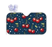 Parasole per Parabrezza Auto Red Cherries Blue Backgrand Parabrezza Copri Sole Universale Pieghevole Parasoles Auto per Furgoni SUV Camion 70x130cm
