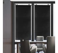 parasole per parabrezza, Automatic Retractable Sunshade, Pack Of 2 Blackout Spring Roller Shades With Suction Cups For Window, Black, Multiple Sizes(50W x 125H cm)
