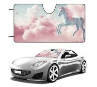 Parasole per parabrezza con cavallo e nuvola, pieghevole, portatile, protegge dai raggi UV, per la maggior parte delle berline, SUV, camion, accessori universali per veicoli, 139,7 x 76,2 cm