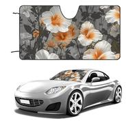 Parasole per parabrezza con fiori di ibisco in fiore per auto, berlina, SUV, camion, universale, riflettente, per finestrini anteriori, pieghevole, parasole per parabrezza, blocca i raggi UV e