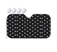 Parasole per parabrezza con stampa a pois bianchi e neri, per mantenere la vostra auto fresca e protetta