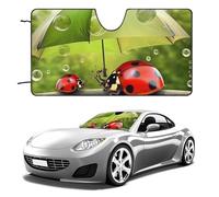 Parasole per parabrezza dell'auto, con coccinella, divertente, per mantenere fresco l'interno dell'auto, 129,5 x 71,1 cm, parasole pieghevole per finestrino anteriore, scudo termico per SUV, camion