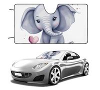 Parasole per parabrezza dell'auto, con grazioso elefante, per mantenere fresco l'interno dell'auto, 129,5 x 71,1 cm, parasole pieghevole per finestrino anteriore, scudo termico per SUV, camion, blocca