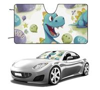 Parasole per parabrezza dell'auto, con simpatico dinosauro, per mantenere fresco l'interno dell'auto, 129,5 x 71,1 cm, parasole pieghevole per finestrino anteriore, scudo termico per SUV, camion