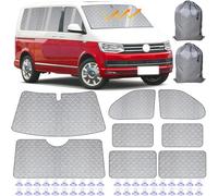 Parasole Per Parabrezza Interno per VW T5/T6 - Set da 8 Pezzi, Protezione Solare Multistrato, Resistente agli Strappi, Facile da Montare, Uso Versatile, Con Borsa Portaoggetti