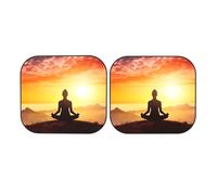 Parasole per parabrezza per meditazione yoga, 2 pezzi, pieghevole, parasole per finestrino anteriore dell'auto, per sole, calore e raggi UV, protezione parasole per auto, SUV, misura media