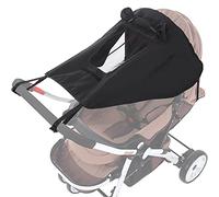 Parasole per Passeggino, Hantoc UV 50+ Universale Telo Parasole per Carrozzina e Passeggino con Finestra Copertura Impermeabile Pieghevole Portatile Tetto di Protezione Solare per Passeggino Nero