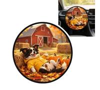 Parasole per volante a forma di cane carino, 45 cm, nero