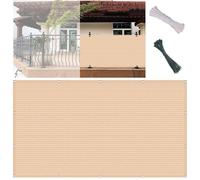Parasole personalizzabile per balcone, 55 x 800 cm, anti sbirciamento, in rete, con occhielli, lacci e corda, per ringhiere del patio, colore crema