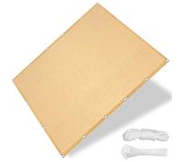 Parasole personalizzato 100 x 100 cm con occhielli, 98% resistente ai raggi UV, traspirante, protezione solare e intemperie, baldacchino per balcone, giardino, terrazza, colore beige