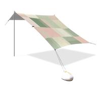 Parasole pieghevole con protezione UPF50+, design quadrato, rosa, verde, impermeabile, grande parasole con borsa per il trasporto, per cortile, prato, parco carpa per Playa en oferta