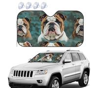 Parasole pieghevole per parabrezza auto, parasole per finestrino anteriore dell'auto, parasole divertente, motivo: bulldog inglese, SUV, mantiene fresco il tuo veicolo