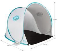 Parasole pop up con protezione UV colore turchese