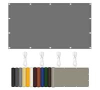 Parasole quadrato, 100 x 210 cm, impermeabile, protezione UV, con occhielli, per patio, cortile, prato e attività all'aperto, colore grigio chiaro