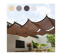 Parasole retrattile a forma di U per patio, giardino, spiaggia e padiglione, colore marrone, 1,6 m x 12 m, protezione UV, facile installazione, riparo dal sole per esterni