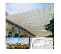 Parasole retrattile - Copertura regolabile per pergola a vela ondulata con kit di montaggio per patio, terrazza, giardino, Pavilion (B2,8 x L15 m/B9,19 x L49,6,4 m)