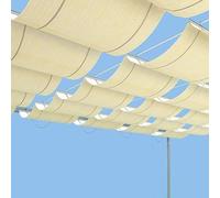 Parasole retrattile impermeabile per esterni, protezione dai raggi UV, per giardini, parchi, balconi, facile da montare e pulire (beige, 1,5 x 1 m)