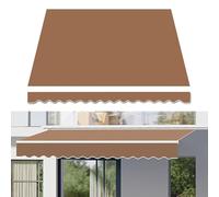 Parasole retrattile impermeabile, protezione UV, 100% poliestere, 300 g, diverse dimensioni (4,9 x 2 m, cachi scuro), ideale per spazi esterni