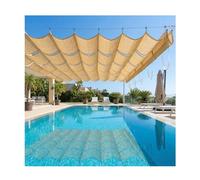Parasole Retrattile Ondulato for Pergola, Tenda a U in Rete Telo HDPE, Blocco UV al 90%, Tettoia da Esterno Versatile for Bar con Terrazza in Giardino(W1.1*L20m/W3.60*L65.62ft)