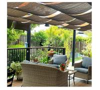 Parasole retrattile per pergola, copertura di ricambio con kit di installazione per patio, veranda, veranda, veranda, tenda da esterno, marrone, 1,2 x 8 m, protezione UV e facile installazione