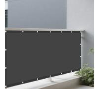 Parasole Rettangolare 1.2 x 3 m Protezione UV 98% Impermeabile Telo Ombra con Occhielli Tenda a Vela per Terrazzo Balconi Giardino e Outdoor, Grigio Scuro