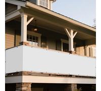 Parasole Rettangolare 145 x 460 cm Protezione UV 98% Panno Ombreggiante con Corde e Occhiello per Balcone per Giardino, Balcone, Bianco