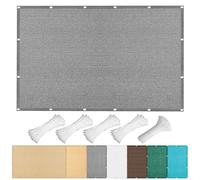 Parasole Rettangolare 215 x 380 cm Protezione UV 98% Vela Ombreggiante Traspirante Traspirante, con Corde di Supporto Perfette per Giardino Terrazza e Balcone, Grigio Chiaro