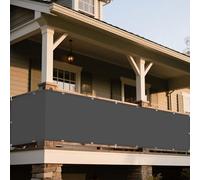 Parasole Rettangolare 215 x 440 cm Protezione UV 98% Panno Ombreggiante con Corde e Occhiello per Balcone per Giardino, Balcone, Grigio Scuro