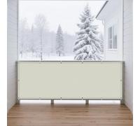 Parasole Rettangolare 320 x 385 cm Copertura Antipolvere Protezione Antivento Tenda Parasole Rettangolare con Occhielli Tenda a Vela per Esterni per Giardino, Balcone, bianco