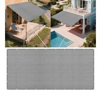 Parasole Rettangolare 420 x 470 cm Rettangolare 98% Anti-Uv Tenda Parasole Esterno Protezione UV Telo con Fune Occhiellato per Esterno Terrazza Giardino Piscina, Grigio Chiaro