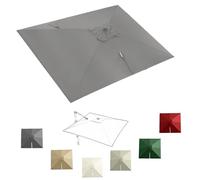 Parasole rettangolare di ricambio, 3 x 3 m, 3 x 4 m, grande, resistente, in tessuto resistente per ombrellone da giardino, 8 stecche (grigio, 3 x 3 m)