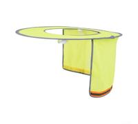 Parasole rigido per cantieri, strisce riflettenti e rete traspirante, protezione UV a tesa larga, per caschi standard, arancione fluorescente/giallo (A)