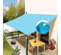 Parasole traspirante per balcone, 2,4 x 5 m, protezione UV con corde da 1 x 5 m, per giardino, patio, terrazza, soluzione ombreggiante per esterni, colore: azzurro cielo