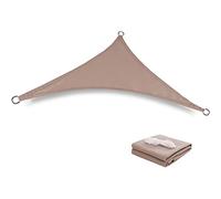 Parasole triangolare, protezione UV al 98%, impermeabile, per esterni, per terrazze, con corda inclusa, colore marrone, 0,9 x 1,2 x 1,5 m. Soluzione perfetta per il sole