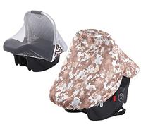 Parasole universale 2 in 1 per ovetto, tettuccio parasole con protezione dagli insetti UPF 50+, protezione dai raggi UV, per Maxi Cosi Cabrio/CabrioFix/Pebble/Citi
