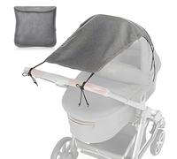 Parasole Universale Passeggino DELUXE per Carrozzina, Copertura Parasole Passeggino Regolabile con Protezione UV 50 - (Grigio)