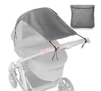 Parasole Universale Passeggino DELUXE per Carrozzina, Copertura Parasole Passeggino Regolabile con Protezione UV 50 - (Grigio)
