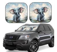 Parasole universale per parabrezza auto, 2 pezzi, con simpatico elefante che gioca a bolle, parasole per auto, calore e raggi UV, pieghevole, per protezione interna dell'auto