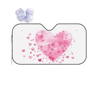Parasoles Auto Watercolor Pink Heart Parabrezza Copri Sole Pieghevole con Ventose Parasole per Parabrezza Auto per Camion Furgoni SUV 70x130cm